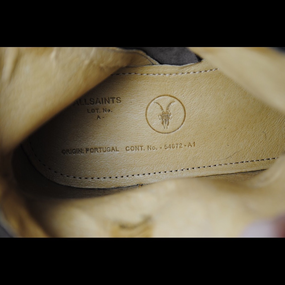 SOLD - ALL SAINTS Taupe Suede Range Boots Men - Picture 6 of 8
